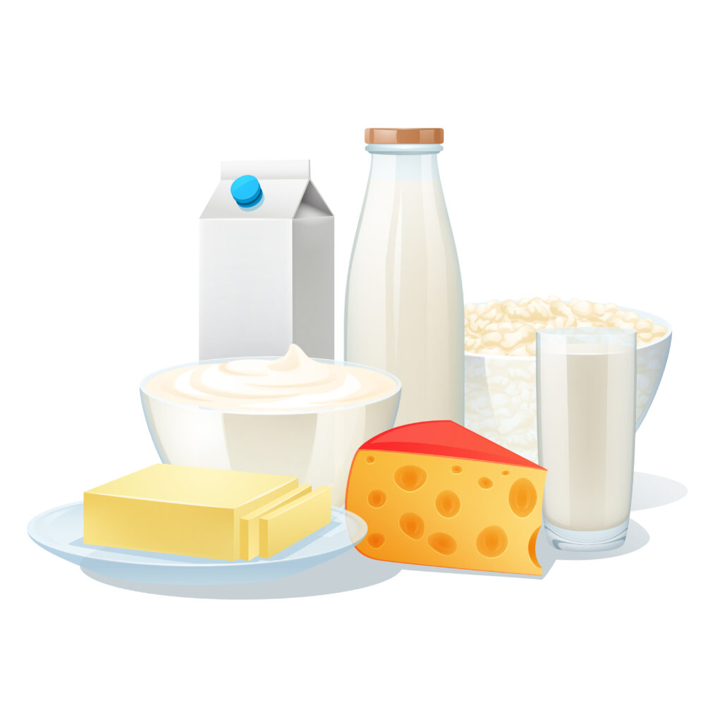 milk products set